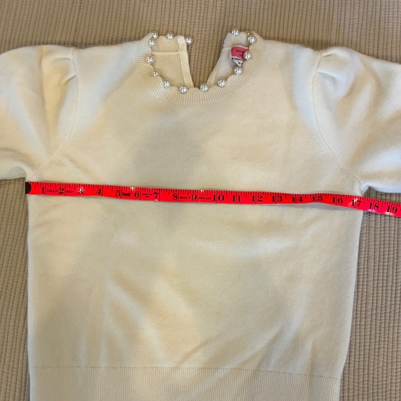 Holiday ready! Kate spade NY winter white wool & cashmere sweater pearl neck - Picture 5 of 10